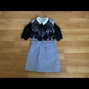 Self-Portrait Lace Cold-Shoulder Sleeveless Dress